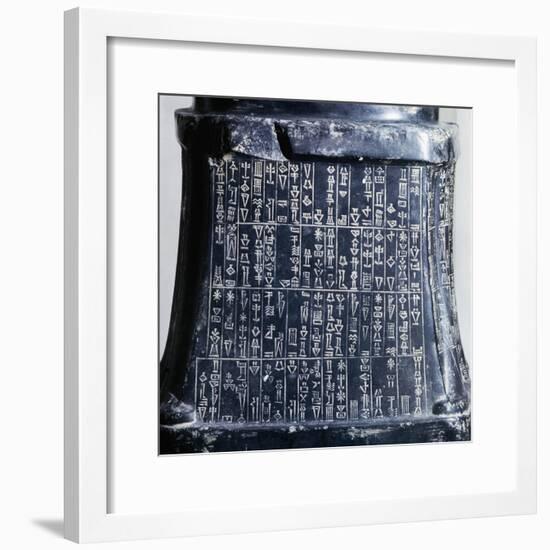 Cuneiform Writing on the Base of Headless Statue of Prince Gudea-null-Framed Giclee Print