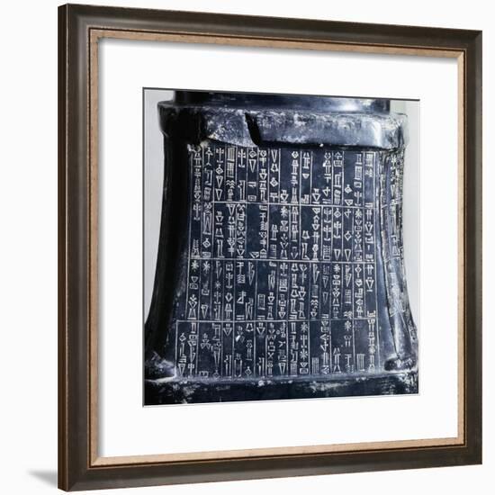 Cuneiform Writing on the Base of Headless Statue of Prince Gudea-null-Framed Giclee Print