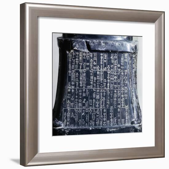 Cuneiform Writing on the Base of Headless Statue of Prince Gudea-null-Framed Giclee Print