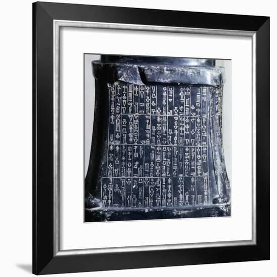 Cuneiform Writing on the Base of Headless Statue of Prince Gudea-null-Framed Giclee Print