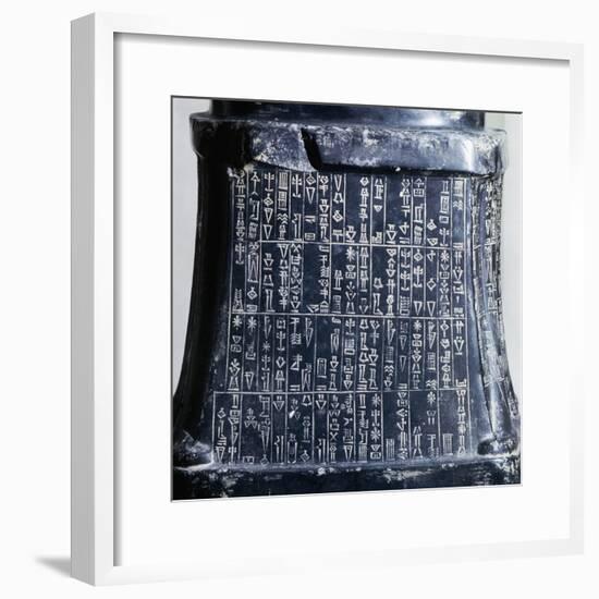 Cuneiform Writing on the Base of Headless Statue of Prince Gudea-null-Framed Giclee Print