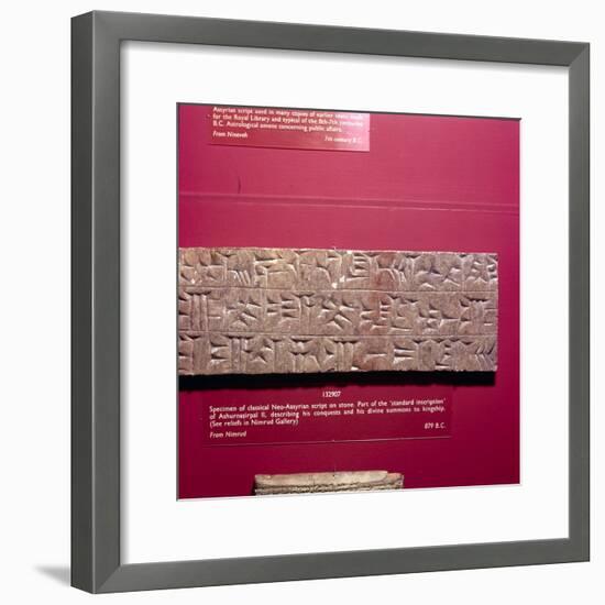 Cunieform Inscription from Nimbrud in classical Neo-Assyrian script, 879 BC-Unknown-Framed Giclee Print