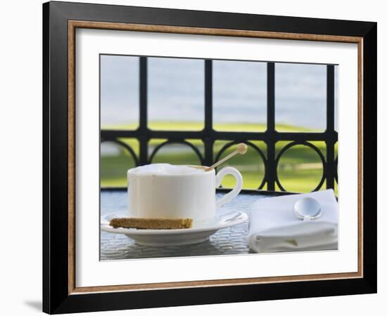Cup of Cappuccino, Pebble Beach Golf Club, Carmel, California, USA-Rob Tilley-Framed Photographic Print