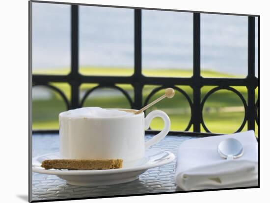 Cup of Cappuccino, Pebble Beach Golf Club, Carmel, California, USA-Rob Tilley-Mounted Photographic Print