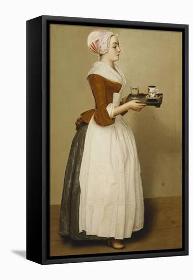Cup of Chocolate; La Tasse Du Chocolat-Jean-Etienne Liotard-Framed Premier Image Canvas