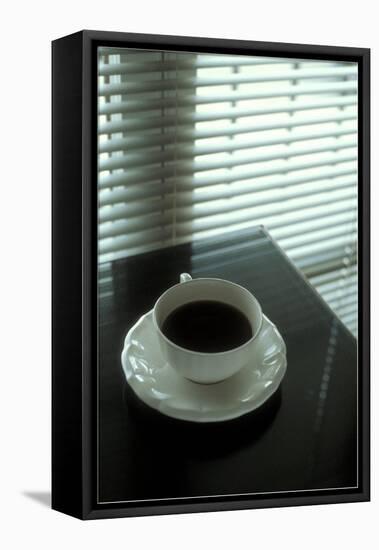 Cup of Coffee and Venetian Blinds-null-Framed Stretched Canvas