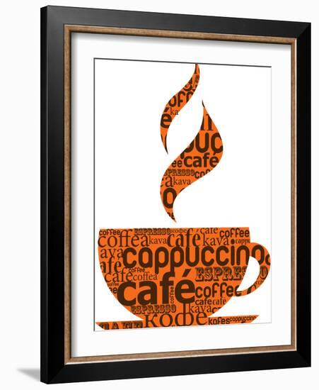 Cup Of Coffee Made From Typography-Marish-Framed Premium Giclee Print