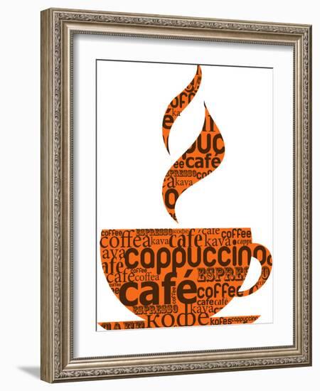 Cup Of Coffee Made From Typography-Marish-Framed Art Print