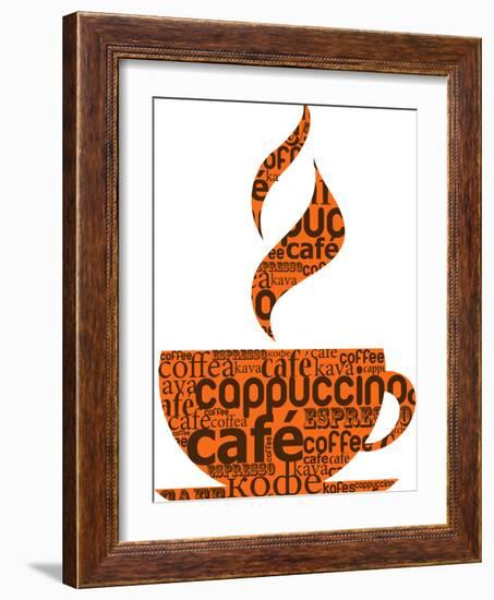 Cup Of Coffee Made From Typography-Marish-Framed Art Print