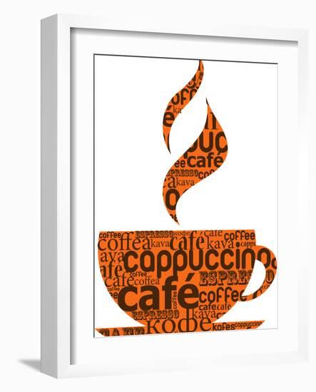 Cup Of Coffee Made From Typography-Marish-Framed Art Print