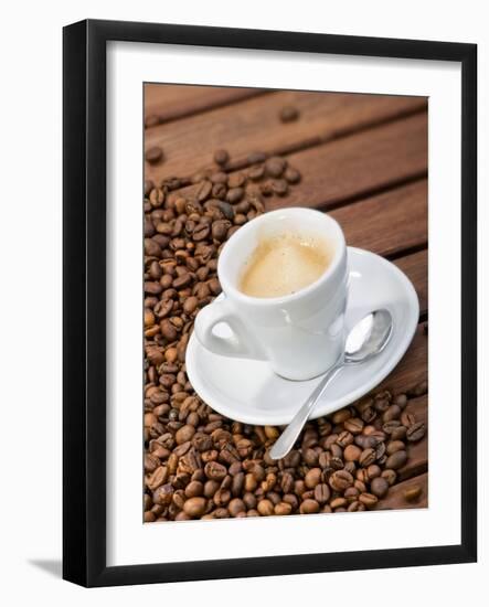 Cup of Espresso and Coffee Beans-Chris Schäfer-Framed Photographic Print