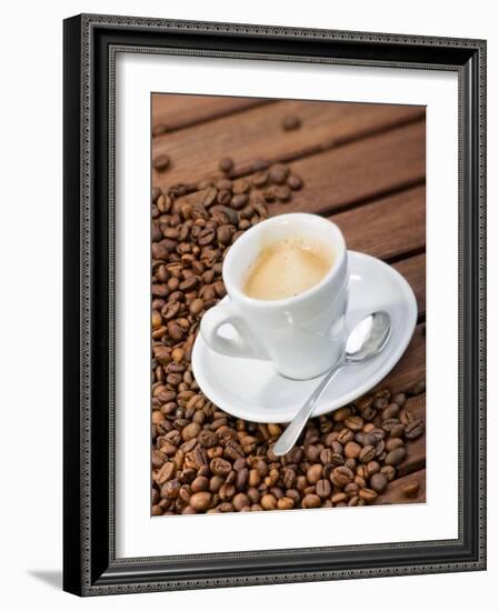 Cup of Espresso and Coffee Beans-Chris Schäfer-Framed Photographic Print