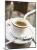 Cup of Espresso on Table in Cafe-null-Mounted Photographic Print
