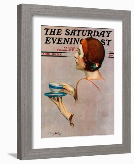 "Cup of Java," Saturday Evening Post Cover, April 30, 1932-Penrhyn Stanlaws-Framed Giclee Print