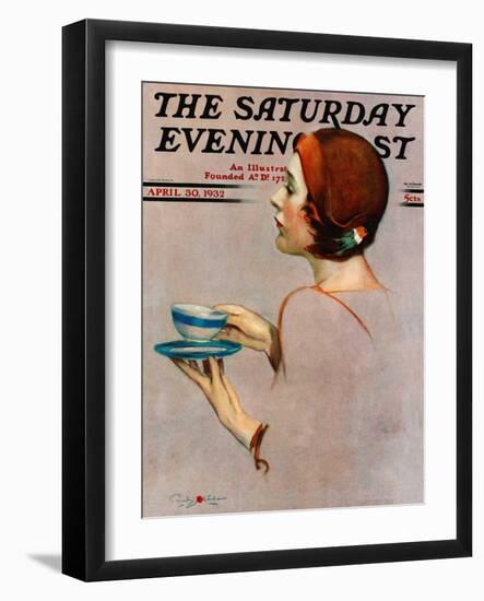 "Cup of Java," Saturday Evening Post Cover, April 30, 1932-Penrhyn Stanlaws-Framed Giclee Print