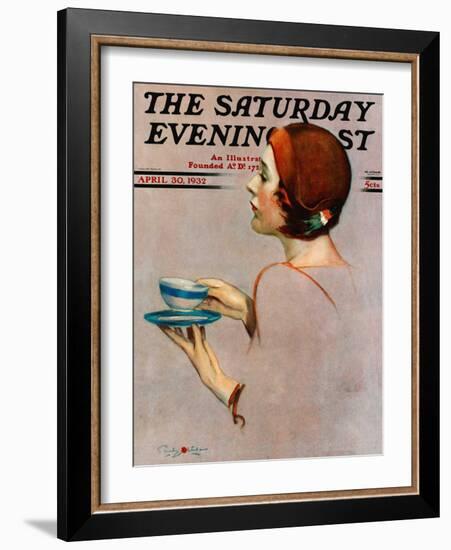 "Cup of Java," Saturday Evening Post Cover, April 30, 1932-Penrhyn Stanlaws-Framed Giclee Print