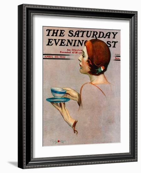 "Cup of Java," Saturday Evening Post Cover, April 30, 1932-Penrhyn Stanlaws-Framed Giclee Print