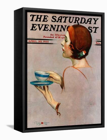 "Cup of Java," Saturday Evening Post Cover, April 30, 1932-Penrhyn Stanlaws-Framed Premier Image Canvas