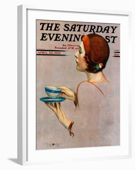 "Cup of Java," Saturday Evening Post Cover, April 30, 1932-Penrhyn Stanlaws-Framed Giclee Print