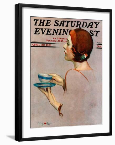 "Cup of Java," Saturday Evening Post Cover, April 30, 1932-Penrhyn Stanlaws-Framed Giclee Print