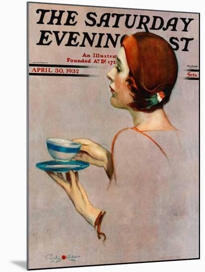 "Cup of Java," Saturday Evening Post Cover, April 30, 1932-Penrhyn Stanlaws-Mounted Giclee Print