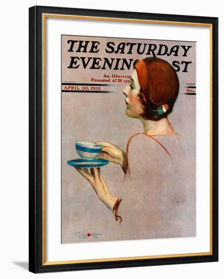 "Cup of Java," Saturday Evening Post Cover, April 30, 1932-Penrhyn Stanlaws-Framed Giclee Print