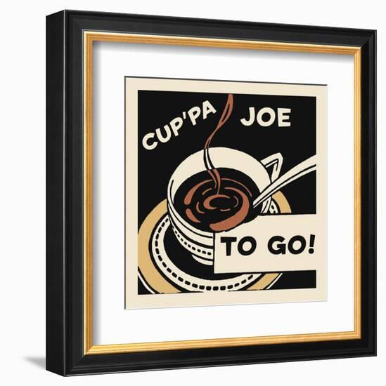 Cup'pa Joe to Go-Retro Series-Framed Art Print