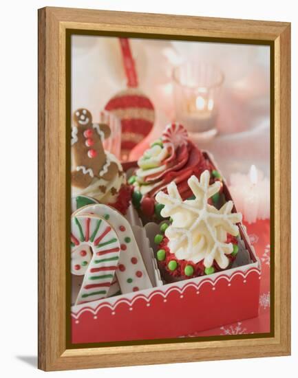 Cupcakes and Christmas Biscuits to Give as a Gift-null-Framed Premier Image Canvas