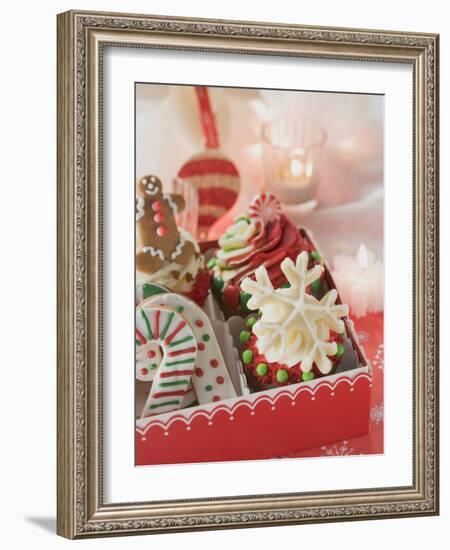 Cupcakes and Christmas Biscuits to Give as a Gift-null-Framed Photographic Print