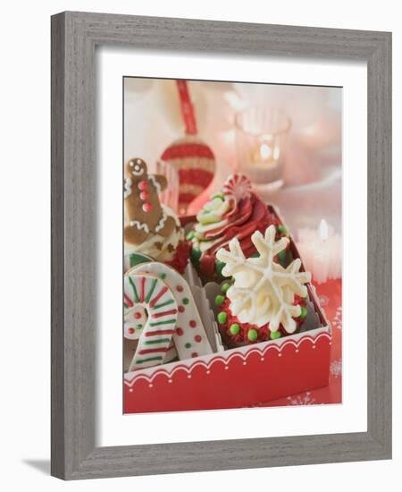 Cupcakes and Christmas Biscuits to Give as a Gift-null-Framed Photographic Print