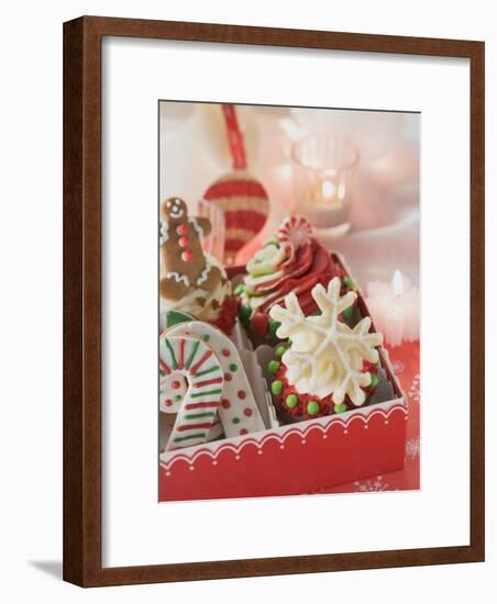 Cupcakes and Christmas Biscuits to Give as a Gift-null-Framed Photographic Print