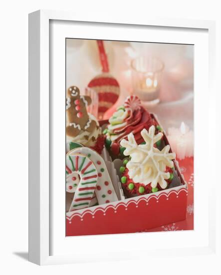 Cupcakes and Christmas Biscuits to Give as a Gift-null-Framed Photographic Print