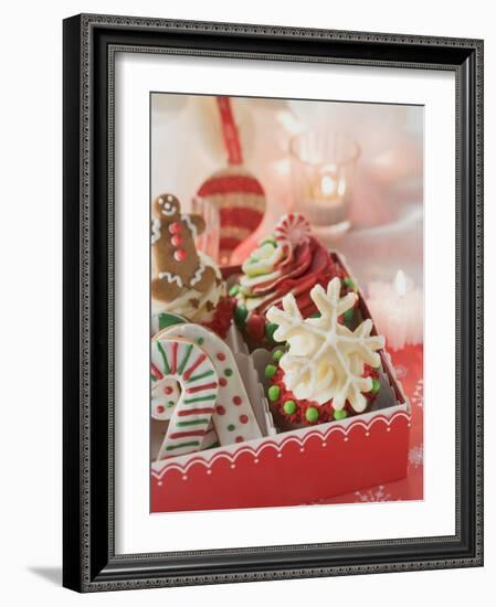 Cupcakes and Christmas Biscuits to Give as a Gift-null-Framed Photographic Print