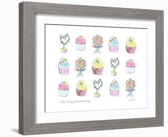 Cupcakes Flowers-Jennifer Zsolt-Framed Giclee Print