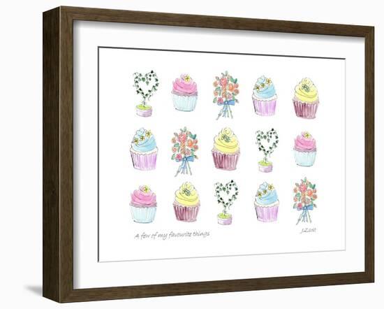 Cupcakes Flowers-Jennifer Zsolt-Framed Giclee Print