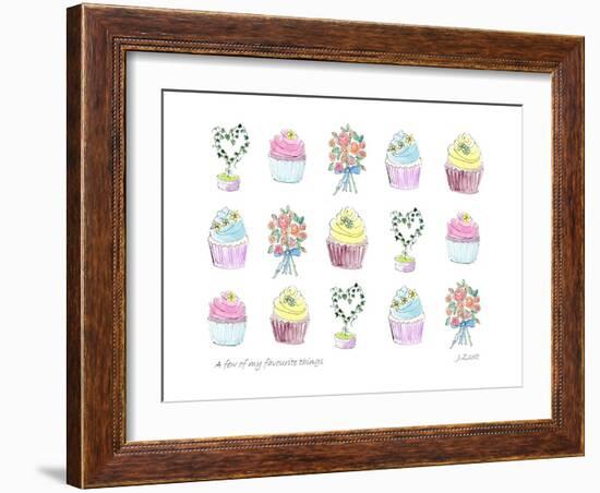 Cupcakes Flowers-Jennifer Zsolt-Framed Giclee Print