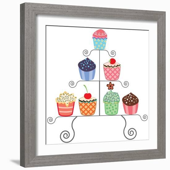 Cupcakes On A Stand-dmstudio-Framed Art Print