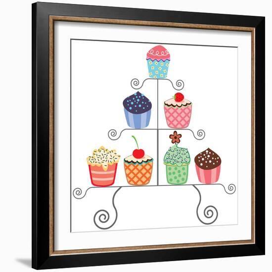 Cupcakes On A Stand-dmstudio-Framed Art Print