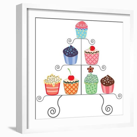 Cupcakes On A Stand-dmstudio-Framed Art Print