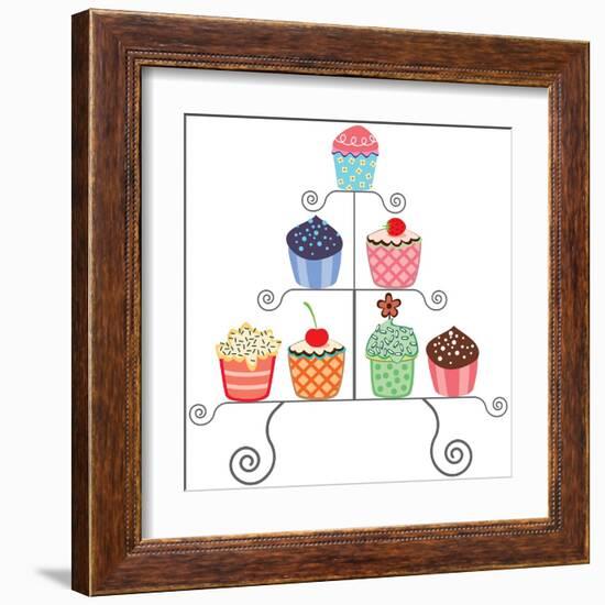 Cupcakes On A Stand-dmstudio-Framed Art Print