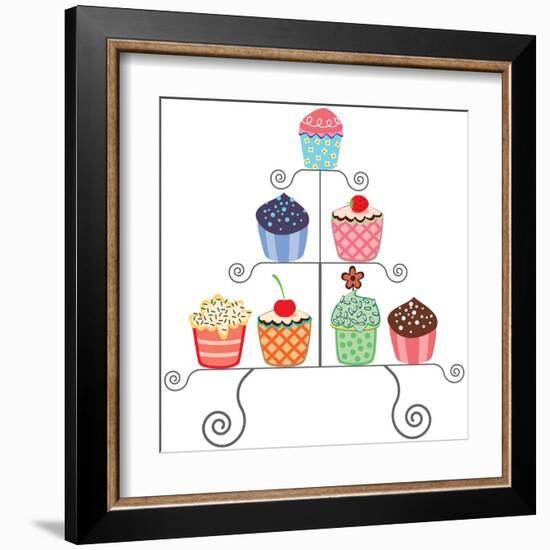 Cupcakes On A Stand-dmstudio-Framed Art Print