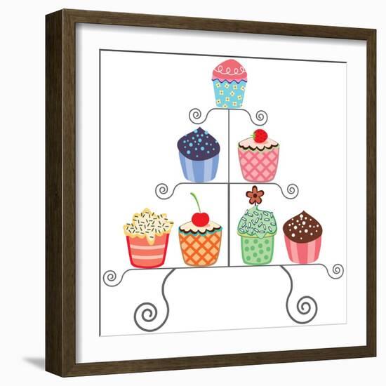 Cupcakes On A Stand-dmstudio-Framed Premium Giclee Print