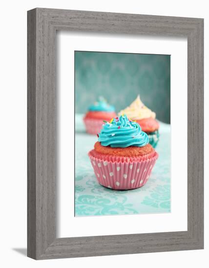 Cupcakes-pink candy-Framed Photographic Print