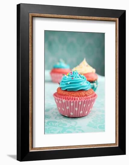 Cupcakes-pink candy-Framed Photographic Print