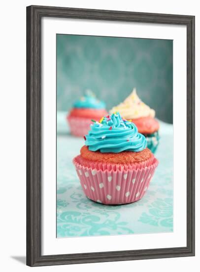 Cupcakes-pink candy-Framed Photographic Print