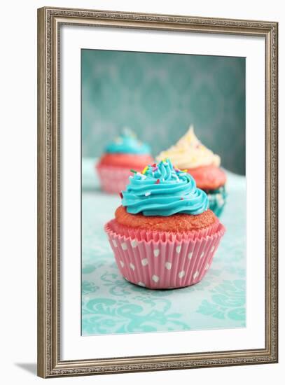 Cupcakes-pink candy-Framed Photographic Print