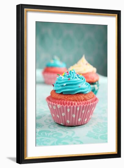 Cupcakes-pink candy-Framed Photographic Print