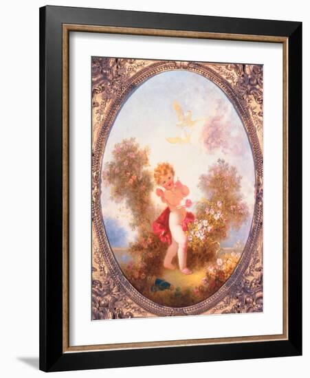 Cupid Among Roses, or Love the Sentinel, C.1775-Jean-Honore Fragonard-Framed Giclee Print