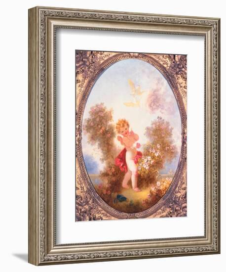 Cupid Among Roses, or Love the Sentinel, C.1775-Jean-Honore Fragonard-Framed Giclee Print