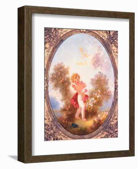 Cupid Among Roses, or Love the Sentinel, C.1775-Jean-Honore Fragonard-Framed Giclee Print